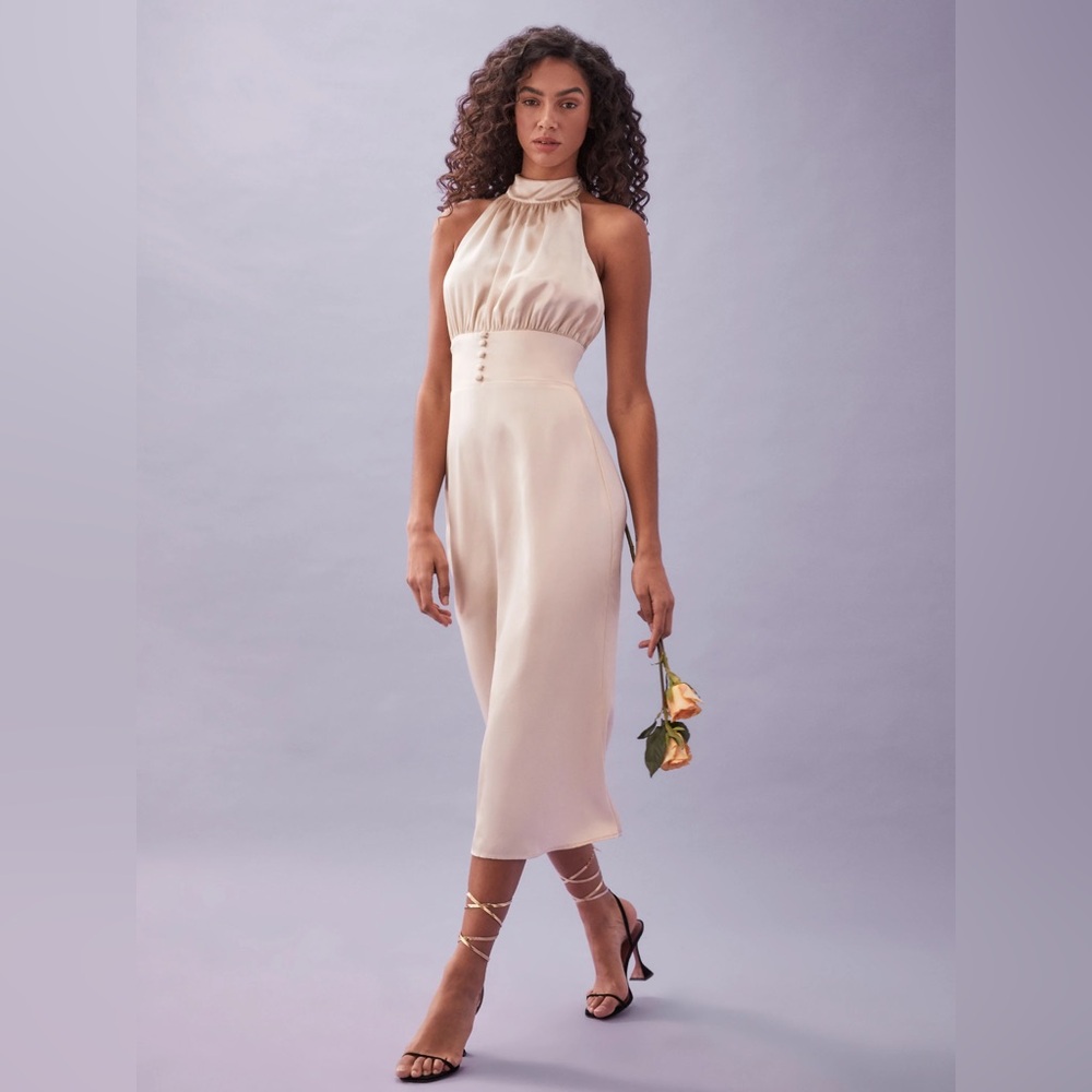 Reformation Kailey Dress in Almond